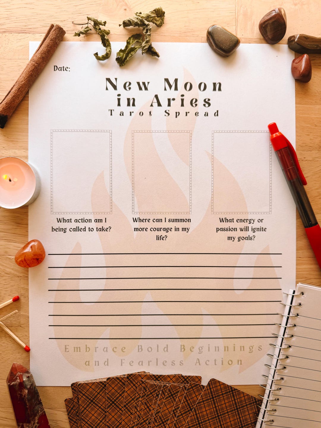 Aries New Moon Tarot Spread - Digital Download - Etsy
