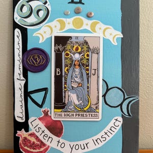Die Hohepriesterin Tarot 150x200 Leinwand Mischtechnik