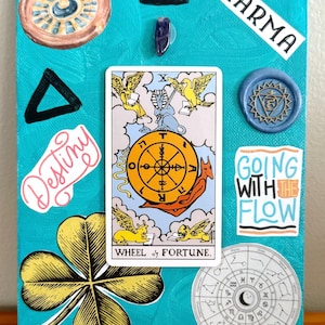 Wheel of Fortune Tarot 150x200 Leinwand Mischtechnik