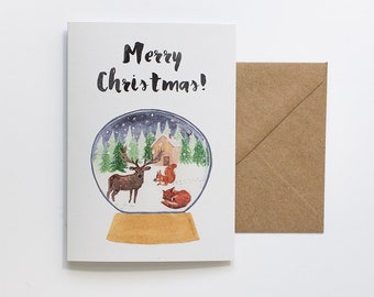 Christmas card - greeting card with envelope - seasons greetings
