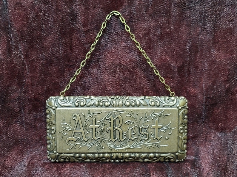 Victorian Coffin Plaque Ornament, Handmade, Cold Cast Bronze, Gothic, Memento Mori, Creepy, Coffin, Casket, Grave, Mourning, Wall Decor, image 1