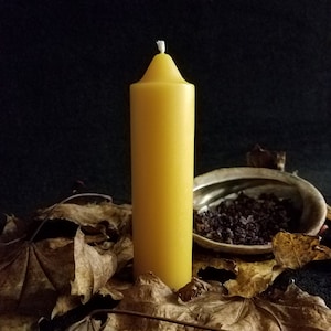 Yellow Beeswax Candle, Pure Beeswax candles, spell candles, large taper candles, wiccan candles, candles, emergency candle