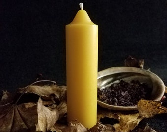 Yellow Beeswax Candle, Pure Beeswax candles, spell candles, large taper candles, wiccan candles, candles, emergency candle