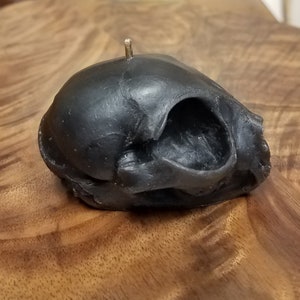 Black Kitten Skull Beeswax Candle imagem 2