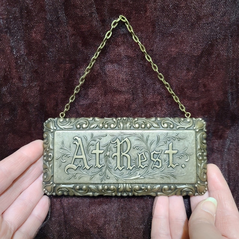 Victorian Coffin Plaque Ornament, Handmade, Cold Cast Bronze, Gothic, Memento Mori, Creepy, Coffin, Casket, Grave, Mourning, Wall Decor, image 3