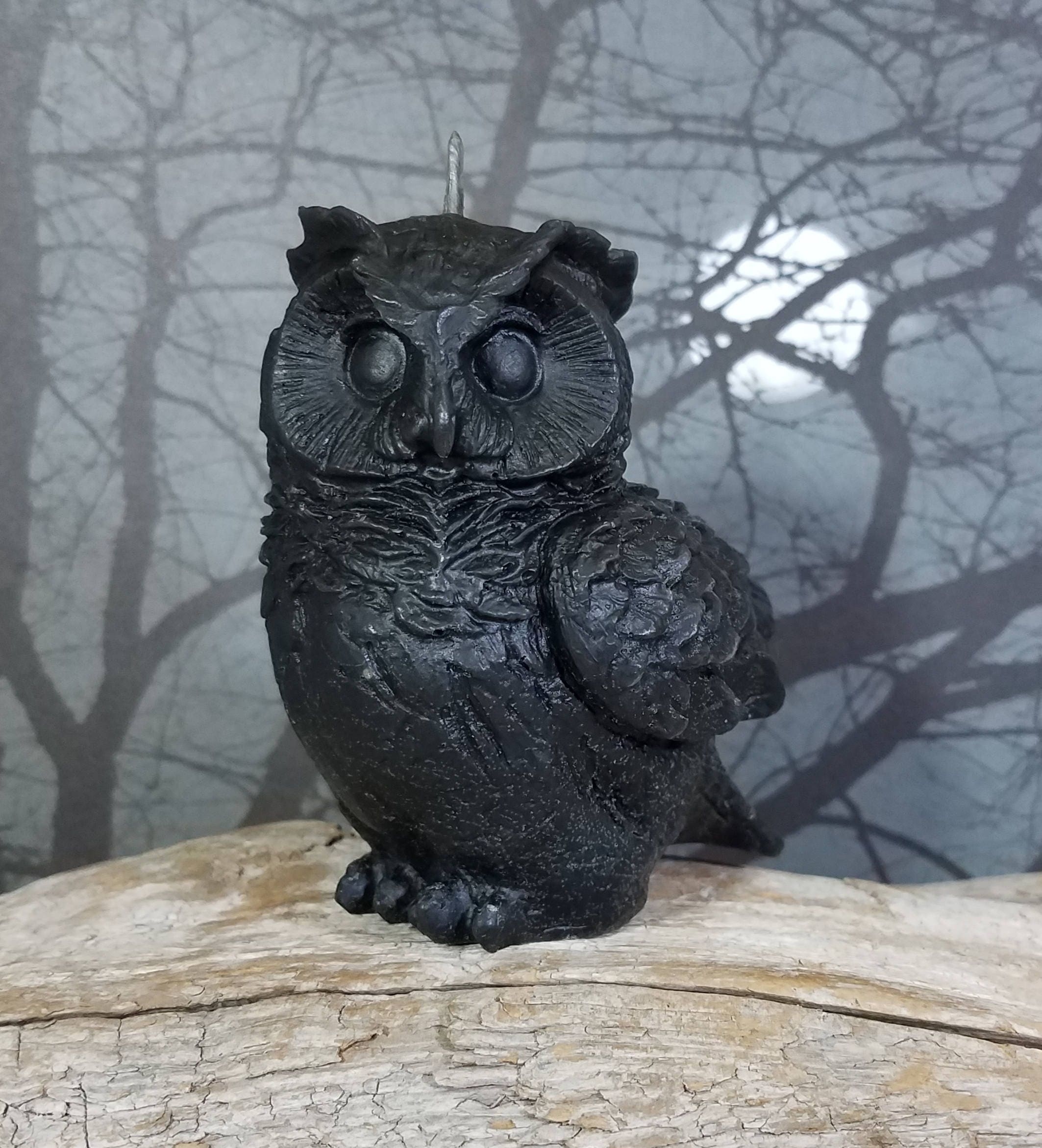 その他 Owl candle Owl Candle, Black Beeswax, - Conjuring Spirits Collection - Etsy