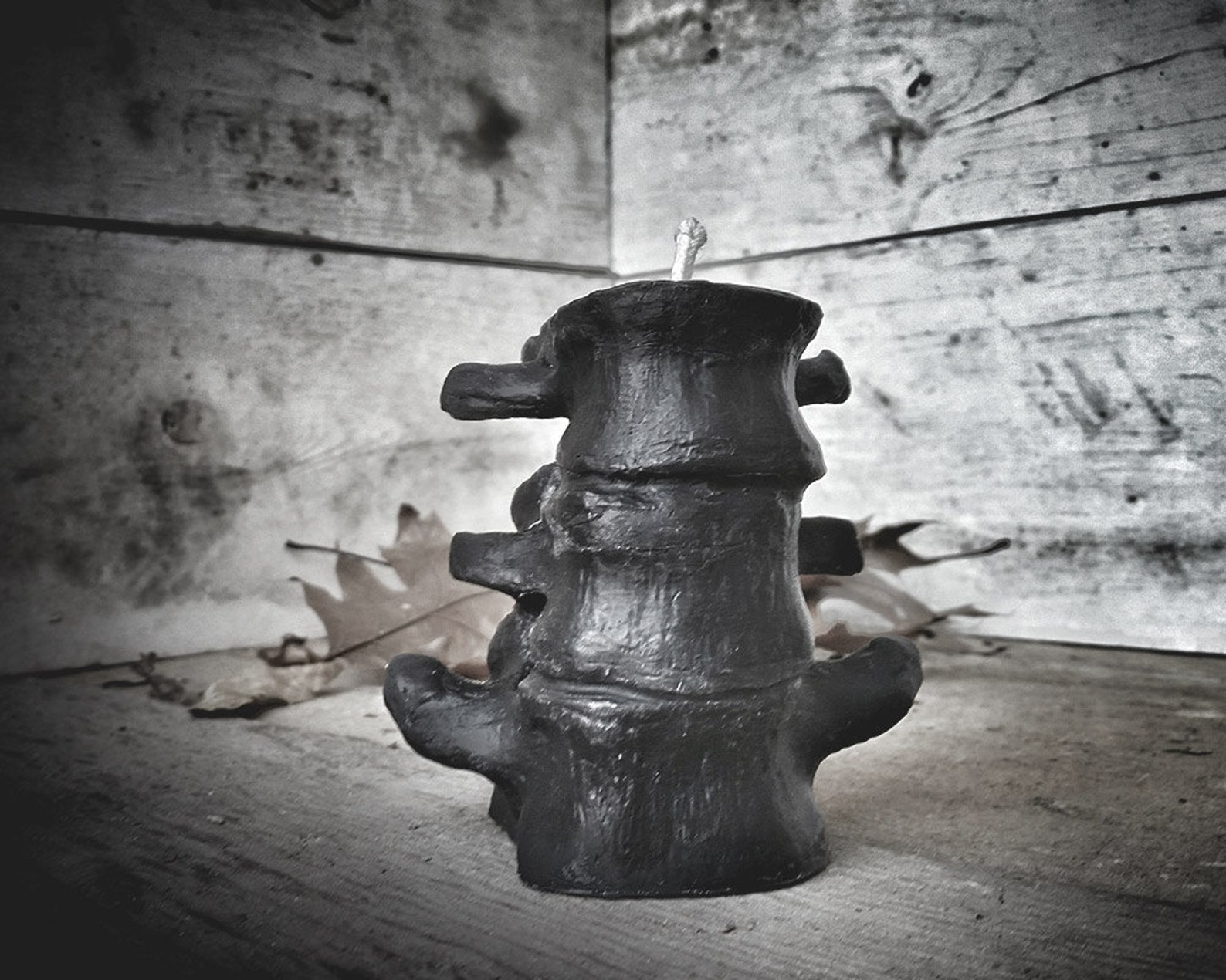 Black Beeswax Spine Candles Set of 3 Etsy