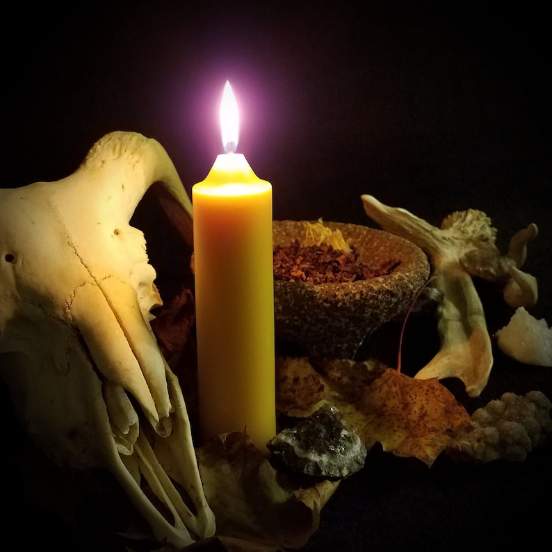 Yellow Beeswax Ritual Candle Pure Beeswax candles spell Etsy
