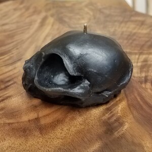 Black Kitten Skull Beeswax Candle image 4