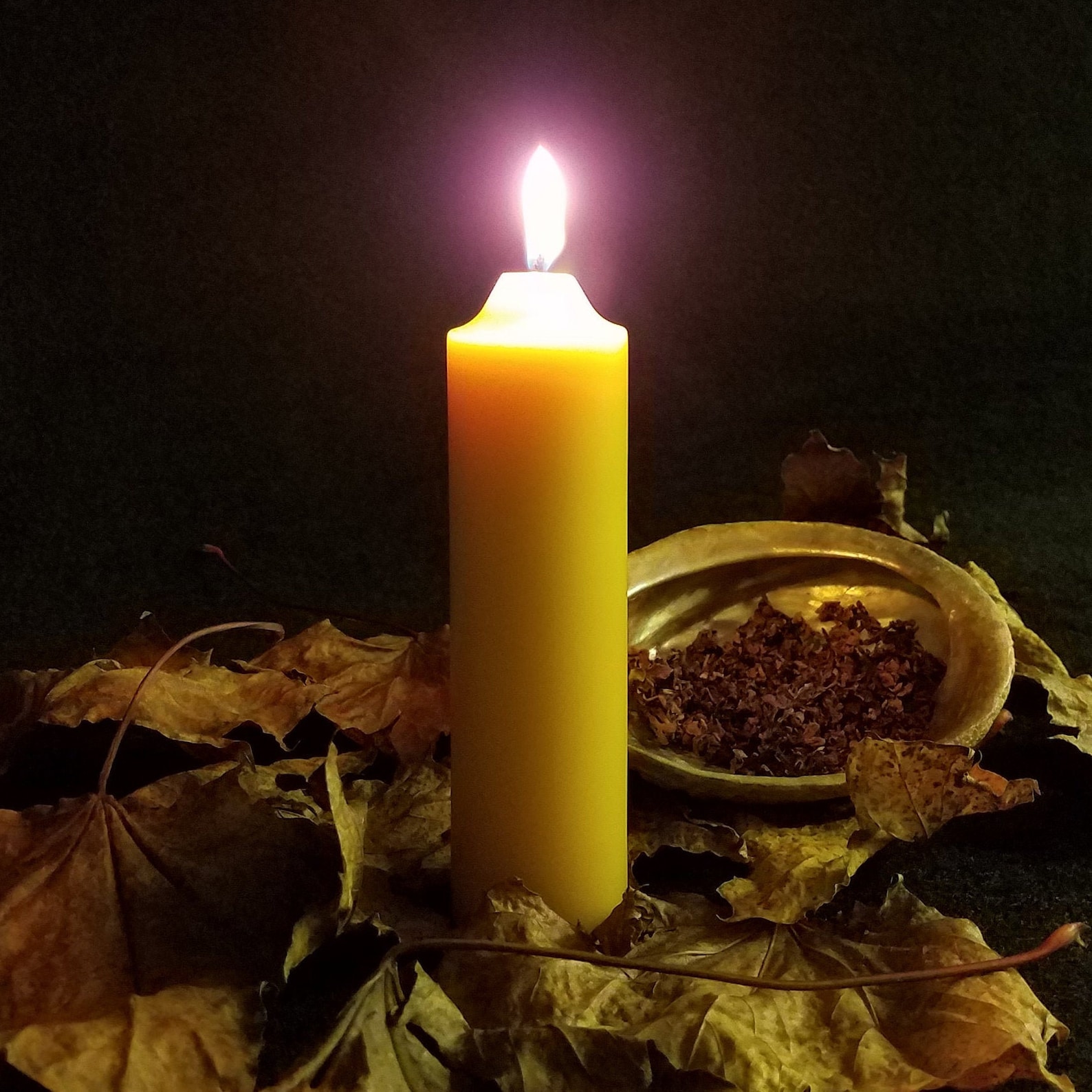 Yellow Beeswax Ritual Candle Pure Beeswax candles spell Etsy