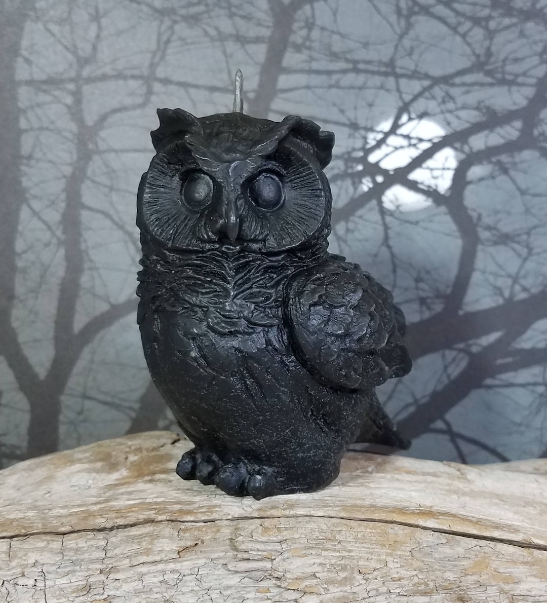 Owl Candle, Black Beeswax, - Conjuring Spirits Collection - Etsy