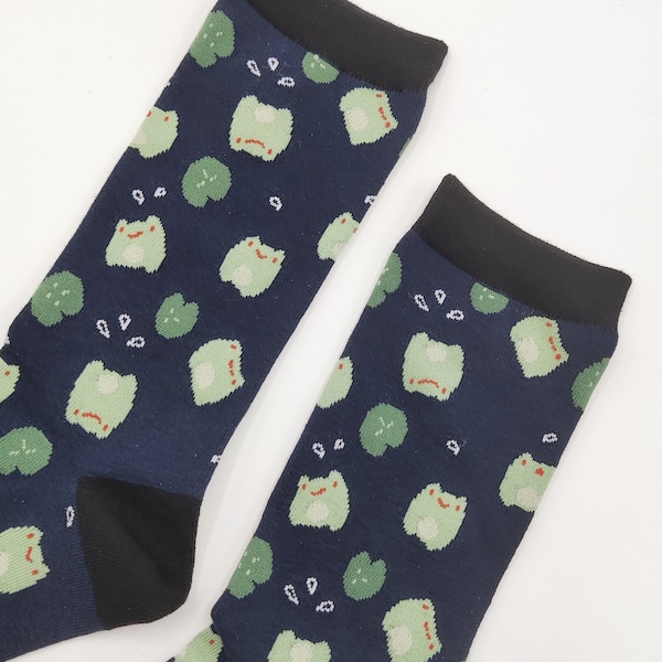 Froggie socks - cute socks, comfy clothing, kawaii socks, frog animal aesthetic