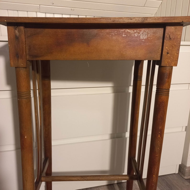 Antique Wooden Table Entry Hall Side Table Etsy