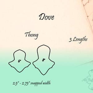 Dove THONG/3 Length Cloth Pad Sewing Pattern/2.5&quot;-2.75&quot; Snapped Width