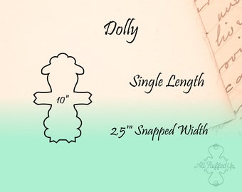 Dolly/ 10" Length/Cloth Pad Sewing Pattern/2.5" Snapped Width