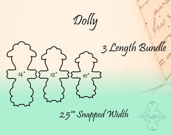 Dolly/3 Length Bundle/Cloth Pad Sewing Pattern/2.5" Snapped Width