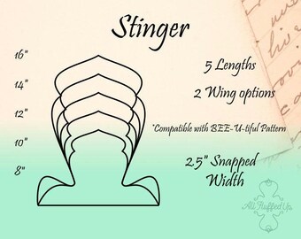 Stinger/5 Length Bundle/Cloth Pad Sewing Pattern/2.5" Snapped width