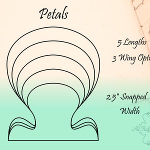 Petals/5 Length Bundle/Cloth Pad Sewing Pattern/2.5" Snapped Width