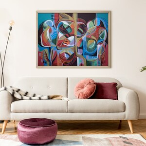 Abstract Painting PRINT Mid Century Modern Art Print Original Large Painting Expressionist Painting Original Mid Century Painting