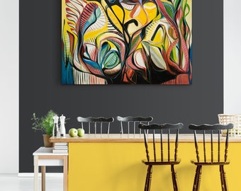Abstract Expressionist Art Print: Mid Century Modern Painting