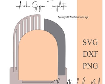 Arch Sign Template SVG | Bar Menu, Wedding Table Number (Digital Files)