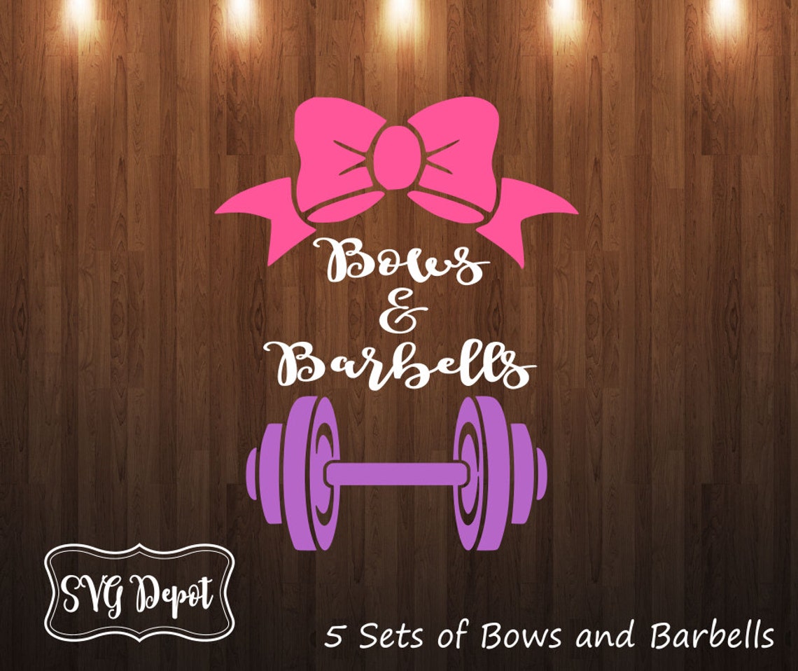 Bows and Barbells Svg group digital file svg cut files Etsy