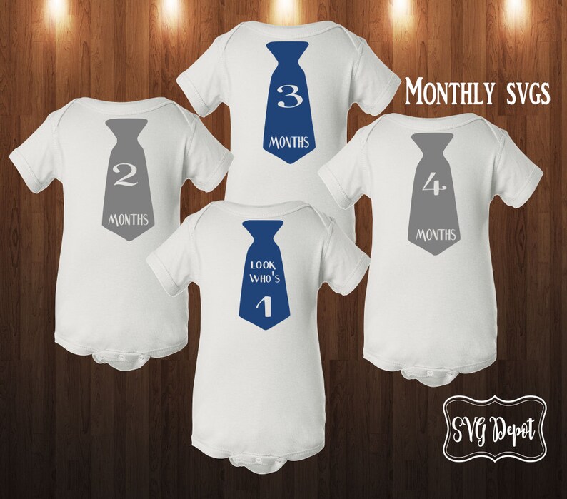 Download Monthly onesie svg file set preppy necktie svg cute ...