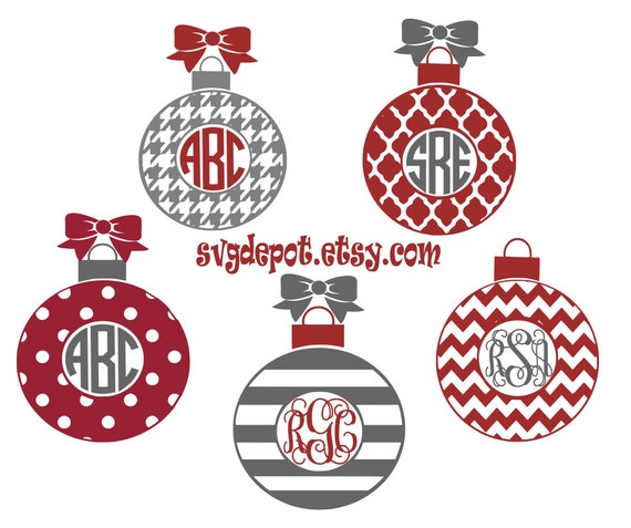 Download Christma Ornament Group Svg File Monogram Ornament Svg Cut Etsy