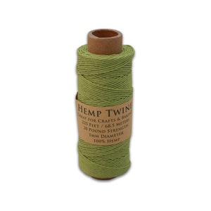 Hemp Twine, All-Natural 1MM- Lime Green 225 Feet, Free Shipping