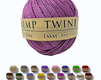 Hemp Twine - Orchid, All-Natural 1MM, 430 Feet