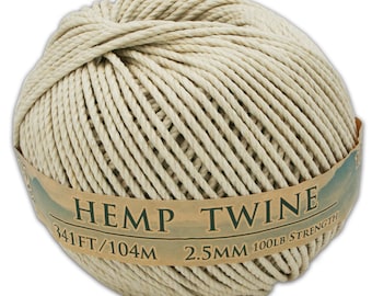 Hemp Twine- 2.5MM, All Natural, 341 Feet