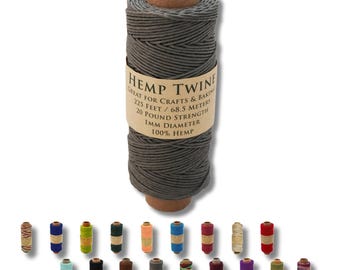 Gray Hemp Twine, 1mm, 225 ft, Jewelry Making