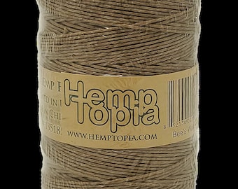 Hemp Twine Spool - Bees Wax Hemp Wick , All-Natural 1mm, 700 Feet