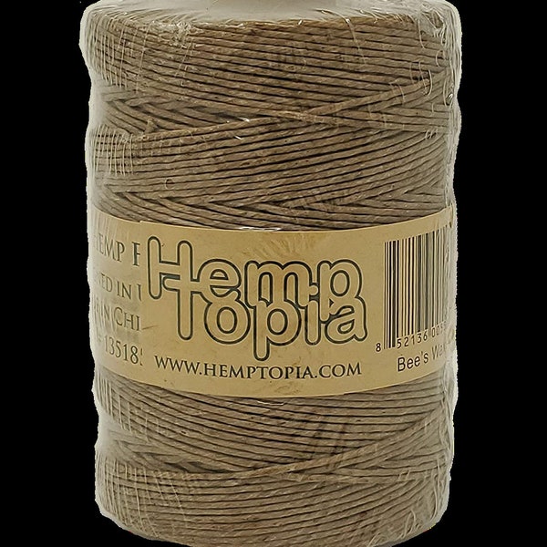 Hemp Twine Spool - Bees Wax Hemp Wick , All-Natural 1mm, 700 Feet