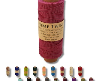 Orchid Hemp Twine, 1mm, 225 ft, All-Natural Fiber