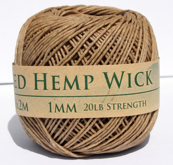 Hemp Twine Waxed Hemp Wick, All Natural, 250 Feet 