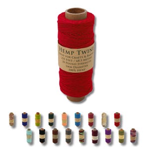 Red Hemp Twine, 1mm, 225 ft, Jewelry & Crafting