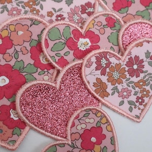 Toppa ricamata Liberty Iron On Heart / Varie misure / Toppa termoadesiva / Toppa da cucire / Toppa termoadesiva Valentine