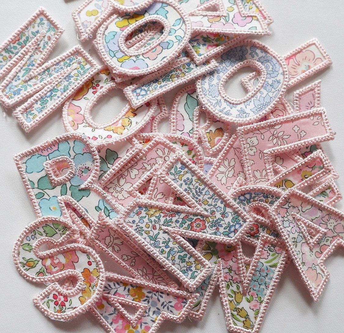 40 Pcs Pink Iron on Patches Embroidered Pretty Girls Appliques