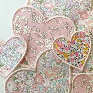 Liberty Appliqué Hearts Embroidered | Multiple Sizes | Iron-On Transfer Patch | Sew-On Patch | Personalised Gift Supplies
