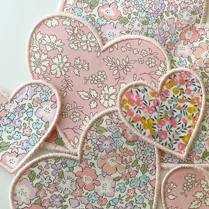 Cuori ricamati Liberty Appliqué / Varie misure / Toppa termoadesiva / Toppa da cucire / Forniture regalo personalizzate