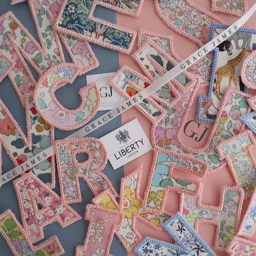 Liberty London Appliqué Letters, Iron-On Transfer Patch, Sew-On Patch, Personalised Gift Supplies