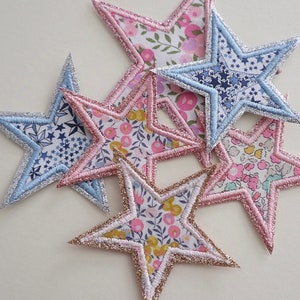 Stella appliqué Liberty / Ricamata / Toppa stella / Taglie multiple / Toppa trasferibile con ferro da stiro / Toppa da cucire / Forniture regalo personalizzate