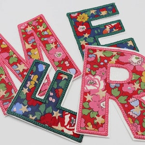Christmas Liberty Appliqué Letters Embroidered | Multiple Sizes | Iron-On Transfer Patch | Sew-On Patch | Personalised Gift Supplies