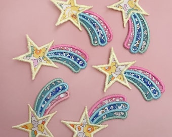 Liberty Appliqué Shooting Star,  Multiple Sizes, Limited Edition, Iron-On Transfer Patch, Sew-On Patch,  Personalised Gift,  Letter patch