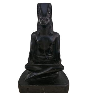 Statue Anubis Egyptian God Seated Black Small Decor Collectible