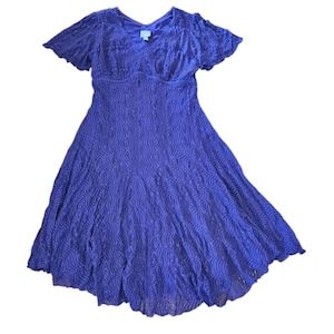 Rabbit Rabbit Rabbit Vintage Dress Women Size 16 Purple Lace Empire Waist Bohemian Wedding Guest