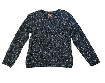 Alps Sweater Vintage Women Small Green Knit Wool Mohair Blend USA Long Sleeve
