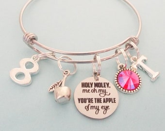 Personalized Charm Bracelet: Initial, Birthstone, Age - Gift for Girl