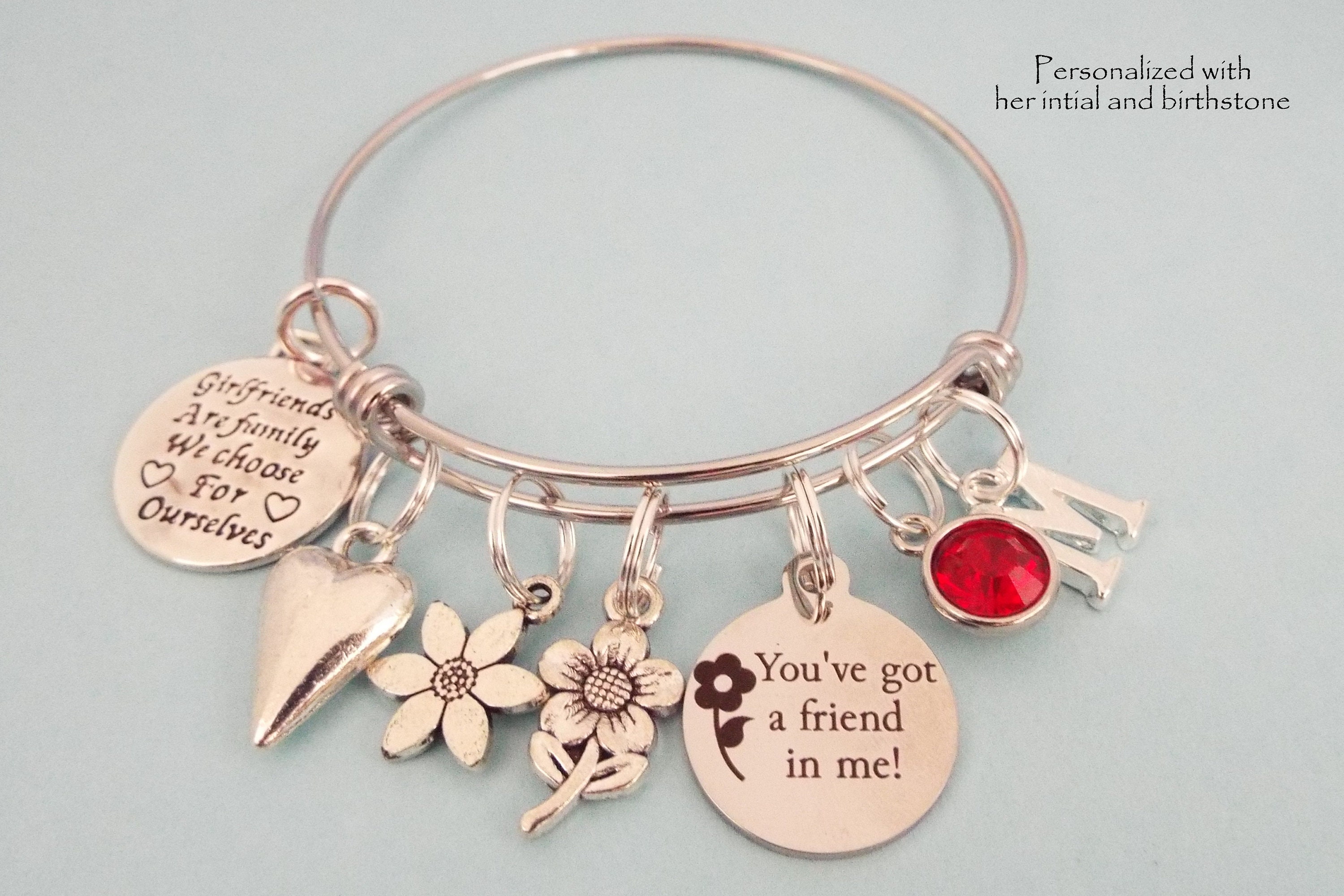 One Reason, Best Friends - Stainless Steel Friendship Charm Bracelet